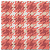 Vintage roter beiger Houndstooth-Karomuster Stoff (Nahaufnahme)