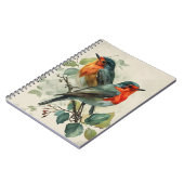 Vintage roter Breasted Robin Postcard Notizblock (Linke Seite)