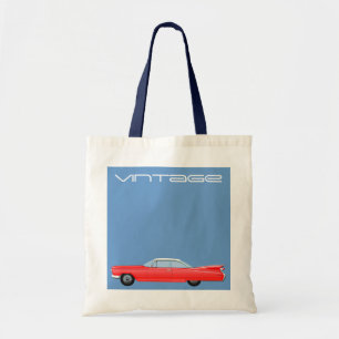 VINTAGE-ROTER CADILLAC-ILLUSTRATION TRAGETASCHE