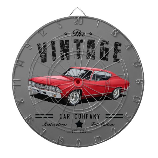 Vintage roter Chevelle Dartscheibe (vorne)