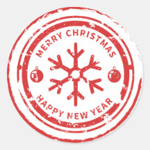 Vintage roter Frohe Weihnachten & ein gutes neues