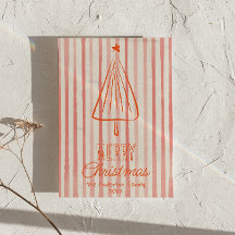 Vintage-Roter handgezeichneter Weihnachtsbaum Nich