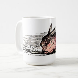 Vintage Roter Kaninchen Zeichnung Kaffeetasse
