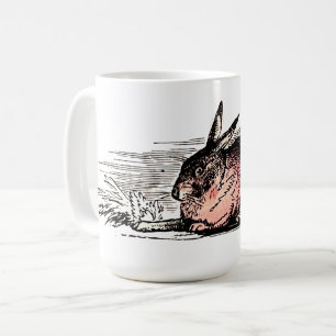 Vintage Roter Kaninchen Zeichnung Kaffeetasse