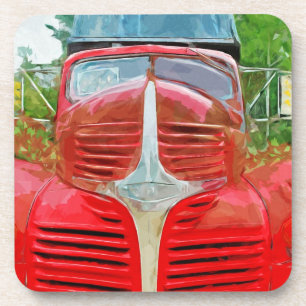 Vintage roter Kipper Abstract Untersetzer