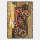 Vintage roter Landtraktor Decke (Vorderseite Vertikal)