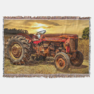 Vintage roter Landtraktor Decke