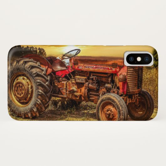 Vintage roter Landwirtstraktor Case-Mate iPhone Hülle (Rückseite (Horizontal))