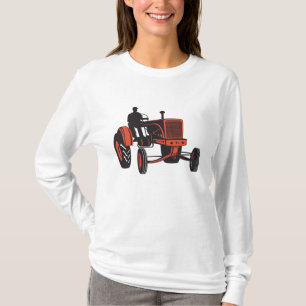 Vintage roter Landwirtstraktor Retro-Landwirt T-Shirt