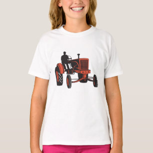 Vintage roter Landwirtstraktor Retro-Landwirt T-Shirt