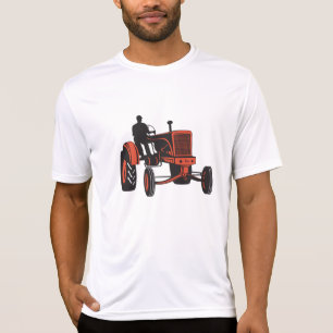 Vintage roter Landwirtstraktor Retro-Landwirt T-Shirt