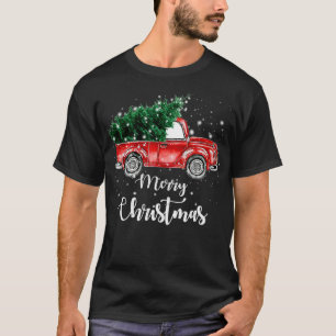 Vintage roter LKW Frohe Weihnachten Baum T-Shirt