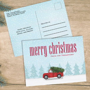 Vintage roter LKW Frohe Weihnachten Whimsical Spaß