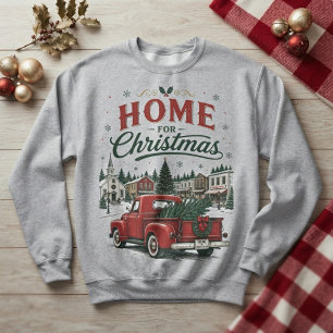 Vintage roter LKW Heim für Weihnachtsfeiertage Sweatshirt