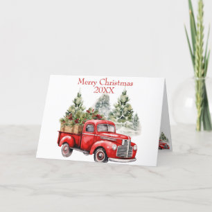 Vintage roter LKW Weihnachten