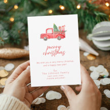 Vintage roter LKW Weihnachten Grußkarte