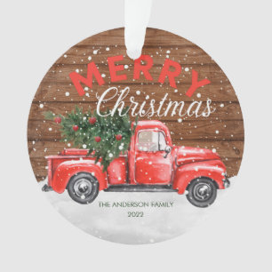 Vintage roter LKW Weihnachten Ornament