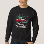 Vintage roter LKW Weihnachtsbaum Schnee Sweatshirt (Vorderseite)
