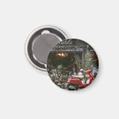 Vintage roter Motorroller Magnet (Vorderseite/Rückseite)