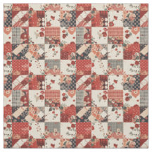 Vintage roter Patchwork Cottagecore Farmhouse Quil