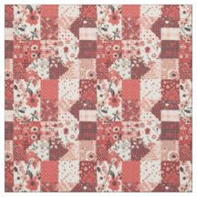 Vintage roter Patchwork Cottagecore Farmhouse Quil