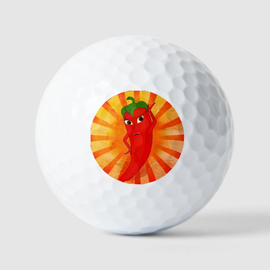 Vintage-Roter-Pfeffer-Superstar Golfball (Vorderseite)