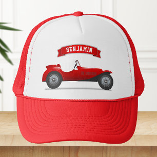 Vintage roter Rennwagen Kinder Truckerkappe