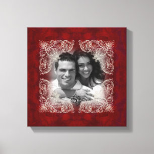 Vintage roter Rosenfoto-Druck Leinwanddruck