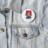 Vintage roter Sportwagen Button (Beispiel)