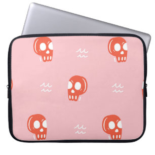 Vintage roter Totenkopf-Muster Laptopschutzhülle