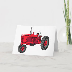 Vintage roter Traktor Karte