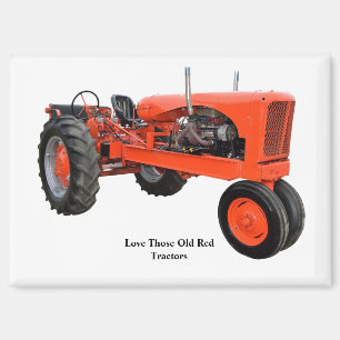 Vintage roter Traktor Magnet