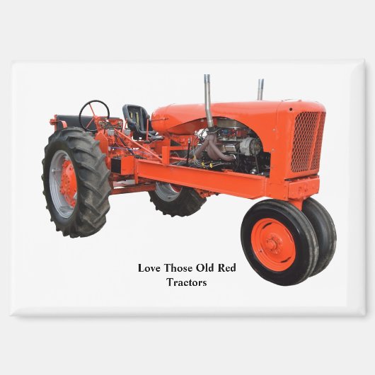 Vintage roter Traktor Magnet (Vorderseite)