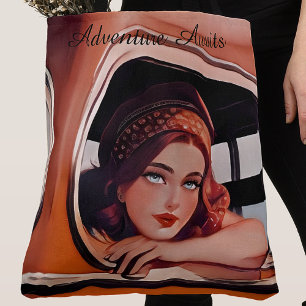 Vintage roter Wasserfarbe-Roadtrip-Reisetasche Tasche