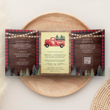 Vintage roter Weihnachts-Lieferwagen Holz QR-Code