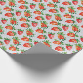 Vintage rotes abstraktes Erdbeermuster Geschenkpapier (Ecke)