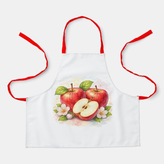 Vintage rotes Apfel-Küchenschürze Schürze (Vorderseite)