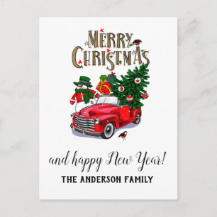 Vintage rotes Auto Weihnachten