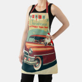 Vintage rotes Auto & Weihnachtsmann Schürze (InSitu)