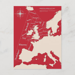 Vintage rotes britisches Schifffahrtsposter Postkarte