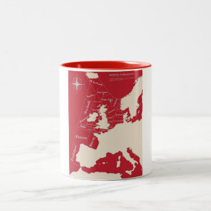 Vintage rotes britisches Schifffahrtsposter Zweifarbige Tasse
