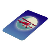 Vintage rotes Doppeldeckerflugzeug Magnet (Linke Seite)