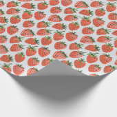 Vintage rotes Erdbeermuster Geschenkpapier (Ecke)