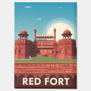 Vintage Rotes Fort Delhi Indien Reiseandenken Magnet