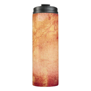 Vintage rotes gelbes oranges Retro Thermosbecher