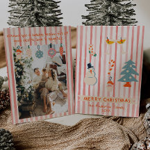 Vintage rotes illustriertes farbenfrohes Weihnacht