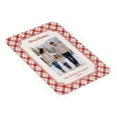 Vintage rotes Karo-Weihnachten Magnet (Rechte Seite)