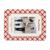 Vintage rotes Karo-Weihnachten Magnet (Horizontal)