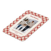 Vintage rotes Karo-Weihnachten Magnet (Linke Seite)