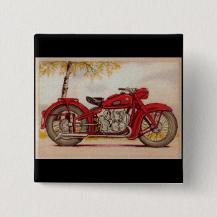 Vintage rotes Motorrad Button
